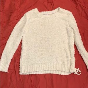 Spring fuzzy white sweater